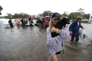 hurricane harvey victims volunteers donate